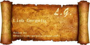 Lieb Gergely névjegykártya